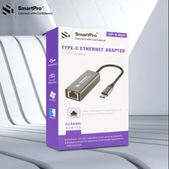 Smart Pro Type-C To Lan Converter 1000 Mbps Giga