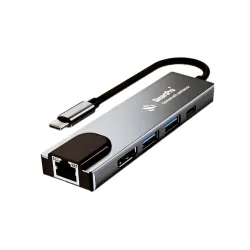 Smart-Pro Type C To HDTV Converter 5 In 1 (LAN | Type C | USB) SP-TC005