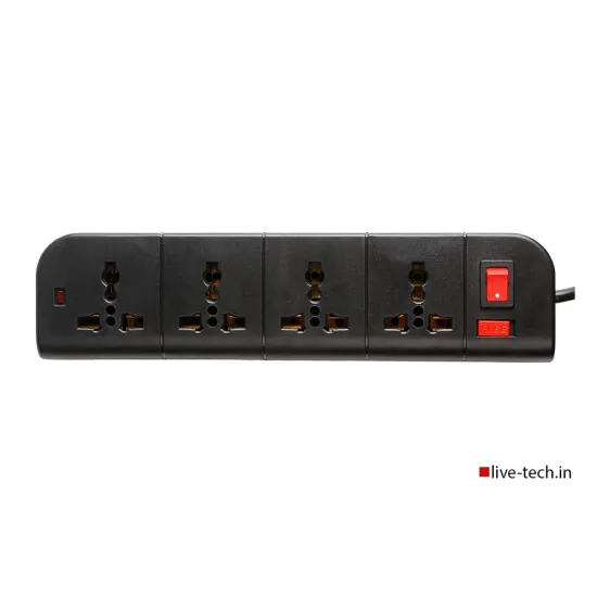 LiveTech Spike 4 Socket 1 Switch 1.8m