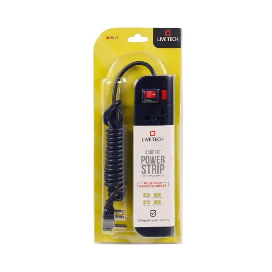 LiveTech Spike 4 Socket 1 Switch 1.8m