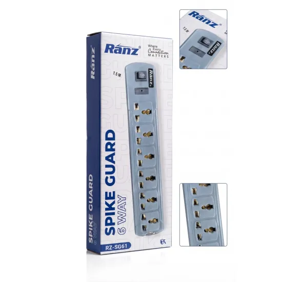 Ranz Spike 6 Socket 1 Switch 1.5m