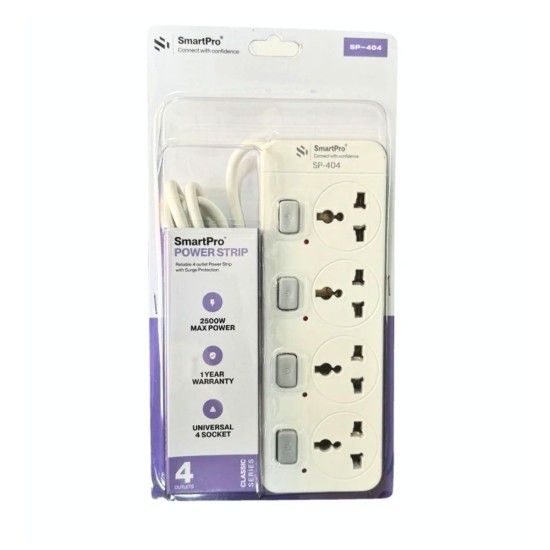 Smartpro Spike 4 Socket 4 Switch 1.8m (SP-404A)