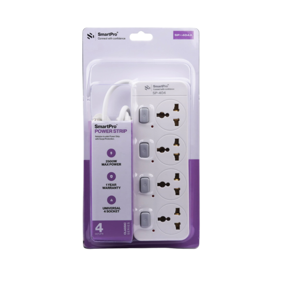 Smart Pro Spike 4 Socket 4 Switch 4.8m