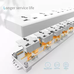 Cablet 5 Socket 1 Switch 1.8m Spike