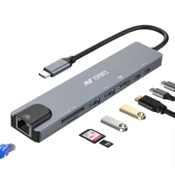 Ant Esports TYPE C HUB Dock 8 in 1 (HDMI | USB | LAN | TF | SD CARD | TYPE-C) AEC810