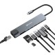 Bungees Type-C HUB Dock 8 in 1 (HDMI | USB | LAN | TF | SD CARD | TYPE-C) BN-DST801