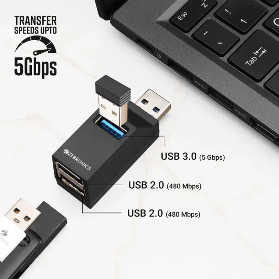 Zebronics USB Hub 3 Port 3.0 | 2.0 180HB