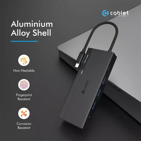 CABLET TYPE-C HUB DOCK 10 IN 1 (USB | HDMI | VGA | LAN | SD | TFT | TYPE-C | AUDIO)