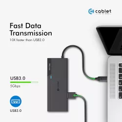 CABLET TYPE-C HUB DOCK 10 IN 1 (USB | HDMI | VGA | LAN | SD | TFT | TYPE-C | AUDIO)