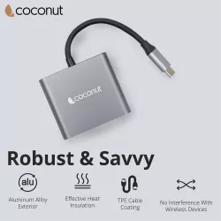 Coconut 3 in 1 Dock A Type-C Hub (HDMI | USB 3.0 | USB C)