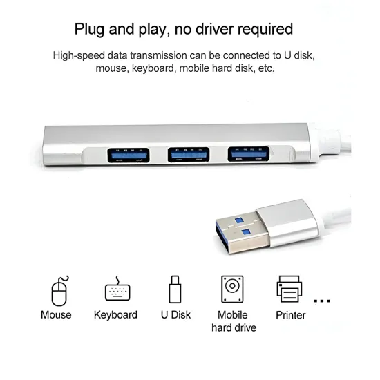 DI USB Hub 4 Port 3.0 (Metal)