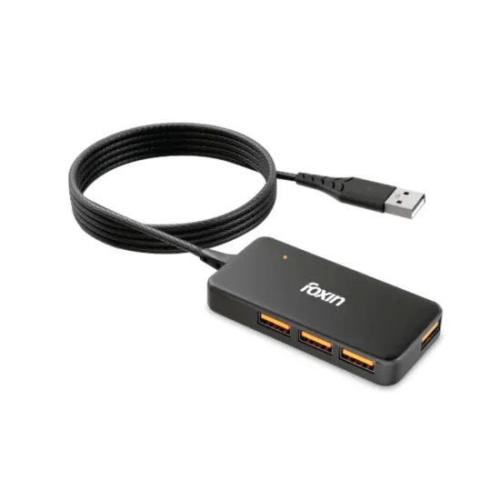 Foxin 4 Port USB Hub 2.0 with 1.5m Cable FUH 002
