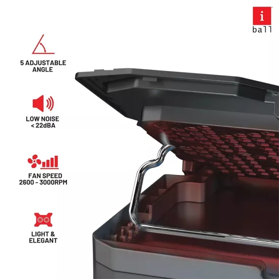 Iball Laptop Cooling Pad ICEPAD LP20 Dual Fan 15.6 Inch With Led