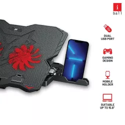 Iball Laptop Cooling Pad ICEPAD LP20 Dual Fan 15.6 Inch With Led