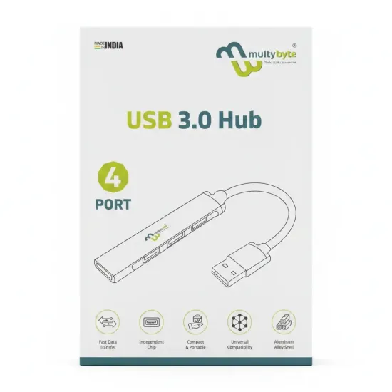 Multybyte USB Hub Slim 4 Port 3.0 (Metal Body) UHS30