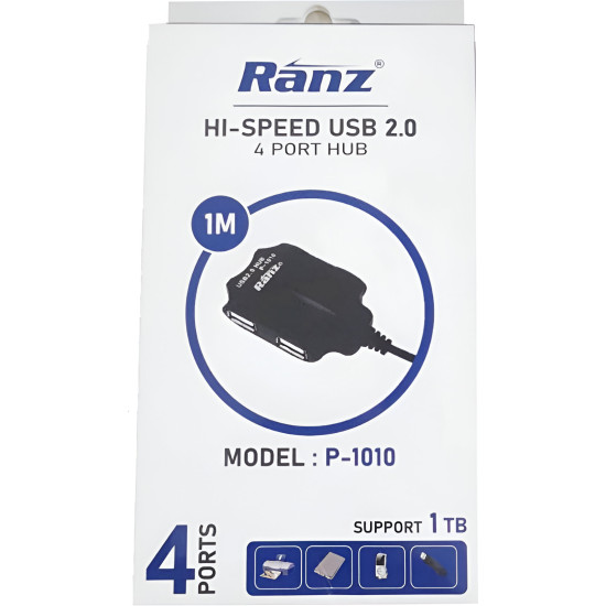 Ranz USB Hub 4 Port 2.0 (Support 1 TB)
