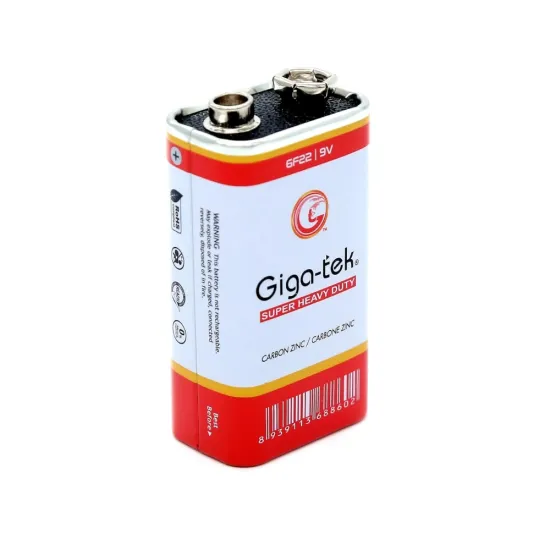 Giga-tek Zinc Chloride 9V Battery Pack of 1