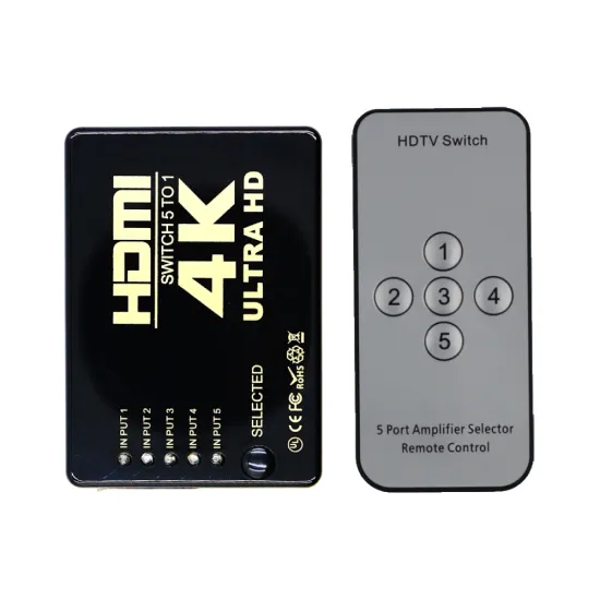 HDMI Switcher 5 Port 4K With Remote