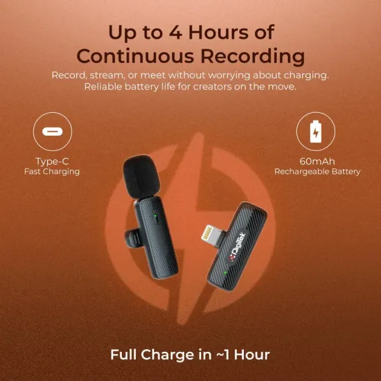 DigiTek Wireless Microphone Lighting Connector With 1 Mic (DWM-007 PRO)