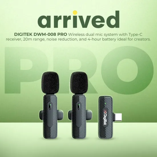 DigiTek Wireless Microphone Type-C With 2 Mic (DWM-008 PRO)
