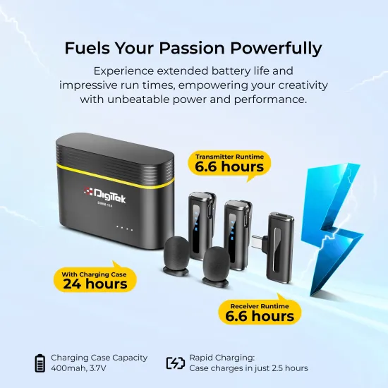 DigiTek Wireless Microphone Type-C | iOS With 2 Mic (DWM-114)