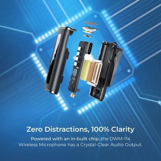 DigiTek Wireless Microphone Type-C | iOS With 2 Mic (DWM-114)