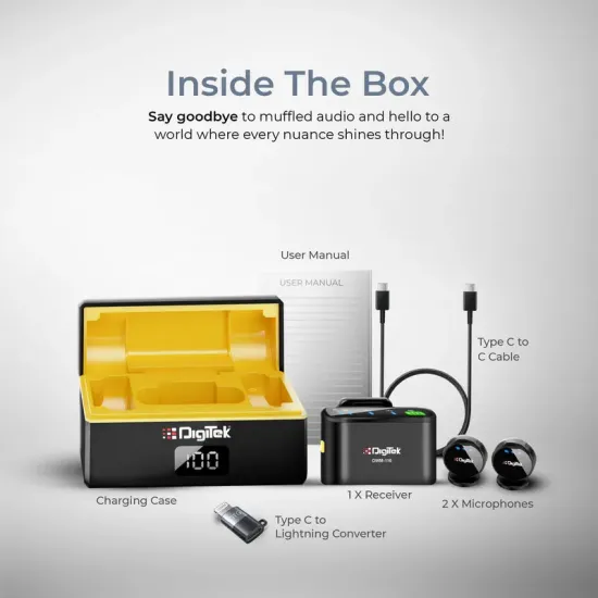 DigiTek Wireless Microphone for Smartphone | DSLR 2-in-1 (DWM-116)