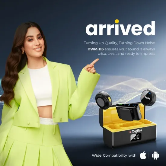 DigiTek Wireless Microphone for Smartphone | DSLR 2-in-1 (DWM-116)