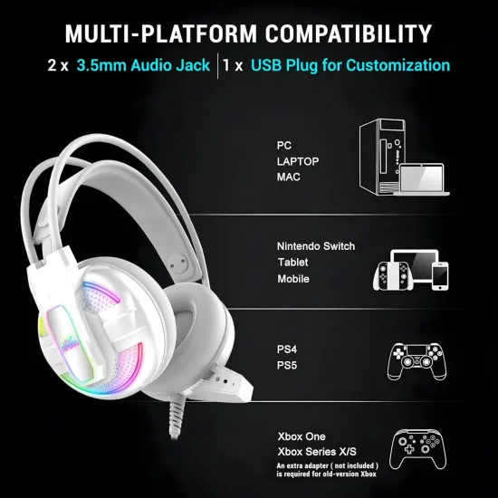 Ant Esports USB Gaming Headphone H525 Pro White