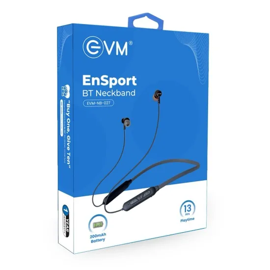 EVM Bluetooth Neckband Earphone Ensport (NB-027) Black