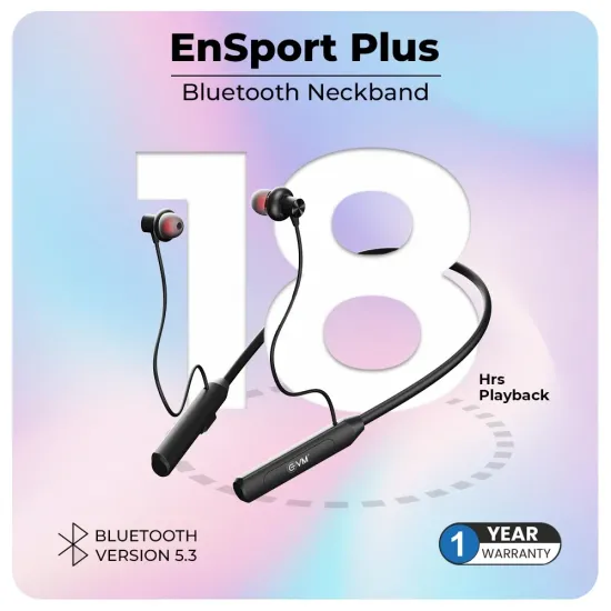 EVM Bluetooth Neckband Earphone EnSport Plus (NB-030) Black