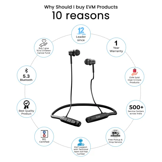 EVM Bluetooth Neckband Earphone EnSport Pro (NB-035) Black