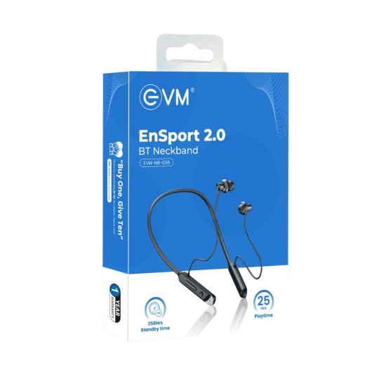 EVM Bluetooth Neckband Earphone EnSport 2.0 (NB-036) Black