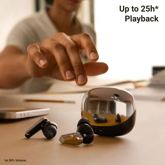 Zebronic Wireless Bluetooth Earbuds Black Zeb Monk+ (ZEB-PODS 412)