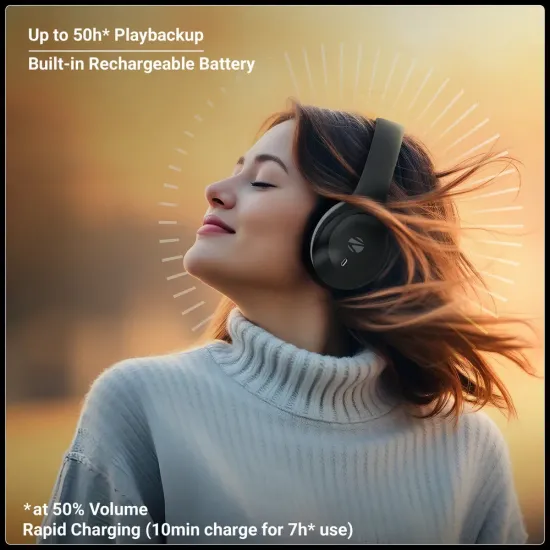 Zebronics Headphone Bluetooth Wireless Paradise Neo Black