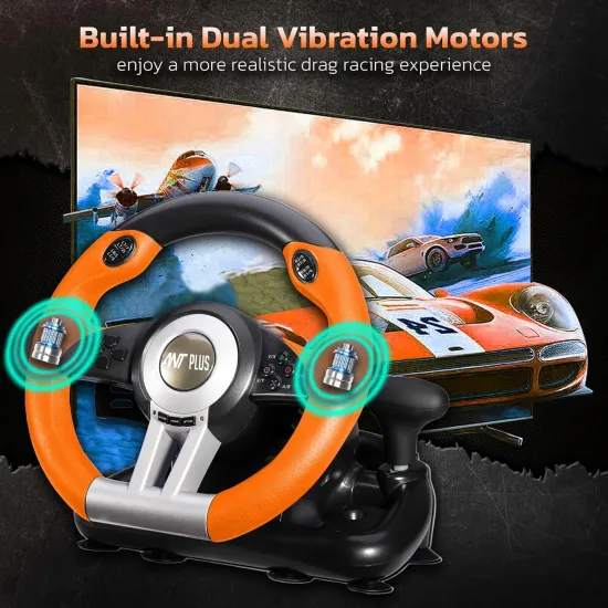 Ant Esports Steering Wheel with Gear Shifter Gaming Racing Wheel (Fire Pro V3)