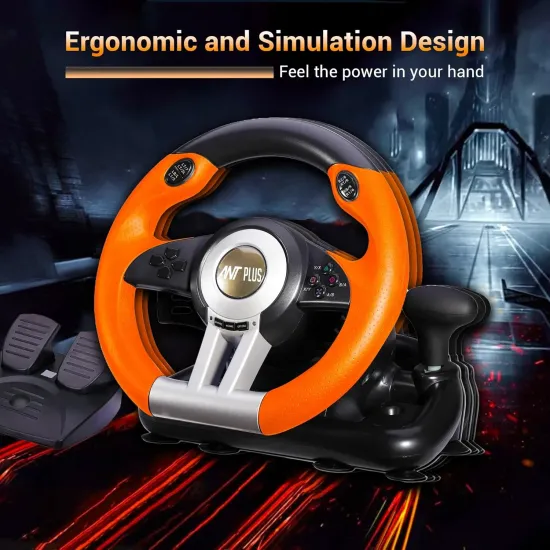Ant Esports Steering Wheel with Gear Shifter Gaming Racing Wheel (Fire Pro V3)