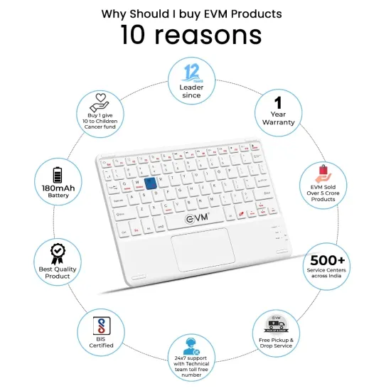 EVM Wireless Bluetooth Keyboard With Touchpad Enair WLK-009-W