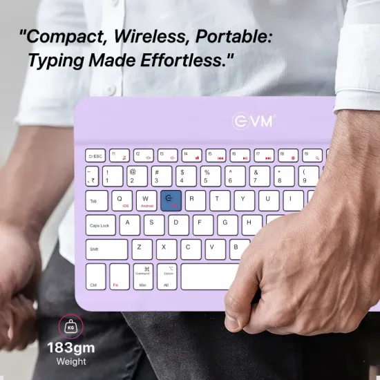 EVM Wireless Keyboard Rechargeable EnEdge WLKM Purple