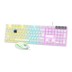 EVM Gaming Keyboard Mouse Combo USB EnHawk 7B23 White