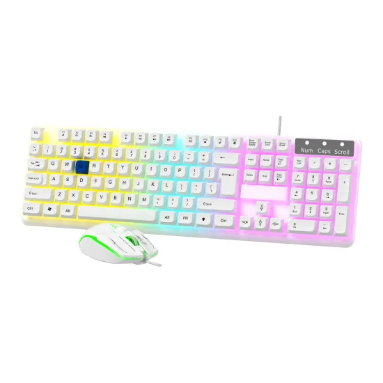 EVM Gaming Keyboard Mouse Combo USB EnHawk 7B23 White