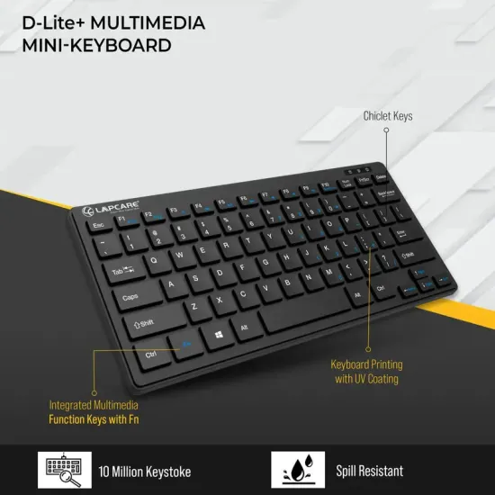 LAPCARE WIRELESS KEYBOARD MINI D-LITE PLUS BLACK