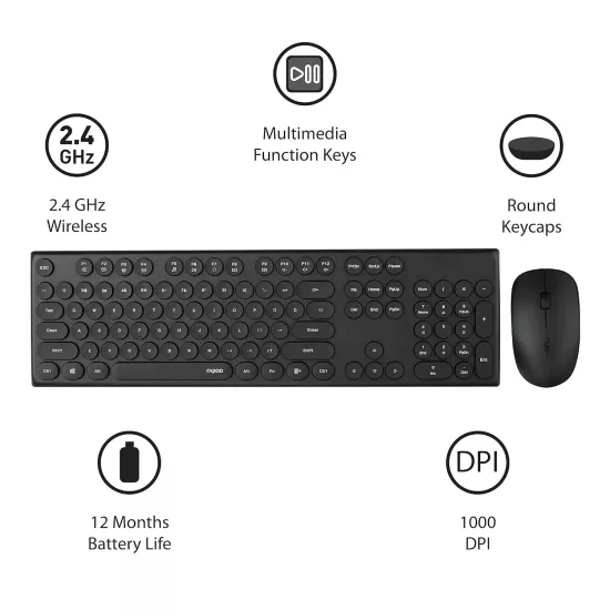 Rapoo Wireless Mouse Keyboard Combo X260S