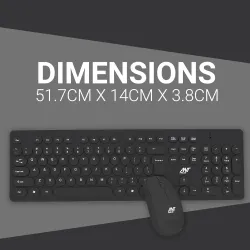 Ant Value Wireless Keyboard Mouse Combo Black FKBRI05