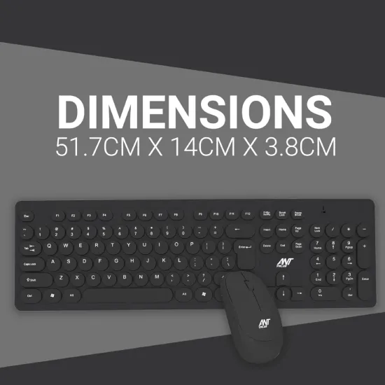 Ant Value Wireless Keyboard Mouse Combo Black FKBRI05