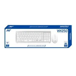 Ant Value Wireless Keyboard Mouse Combo White Silver (WK250)