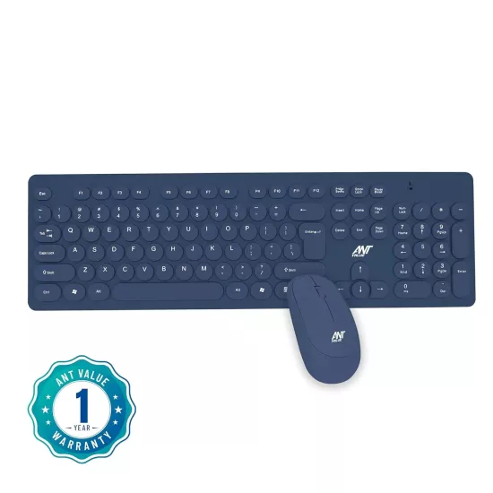 Ant Value Wireless Keyboard  Mouse Combo Blue FKBRI05