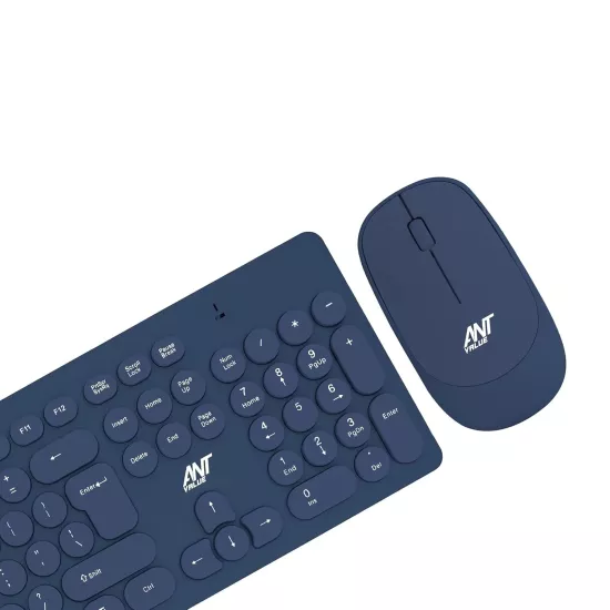 Ant Value Wireless Keyboard  Mouse Combo Blue FKBRI05