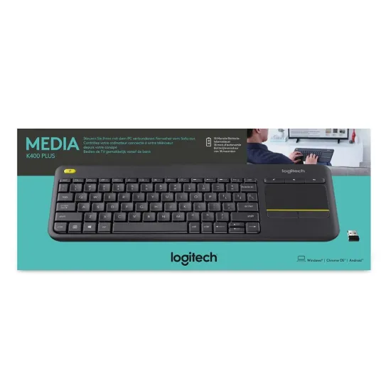 Logitech Wireless Keyboard With Touch Pad Mouse (K400 Plus)