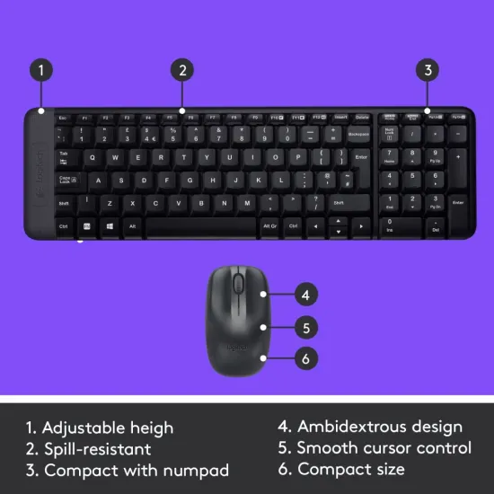 Logitech Wireless Keyboard Mouse Combo MK215 (Open Box)